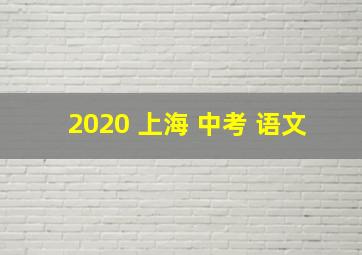 2020 上海 中考 语文